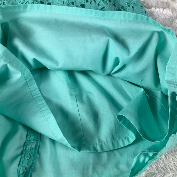 Lilly Pulitzer Size 0 Eyelet Layered Vintage Teal Green Empire  Waist Dress - Picture 11 of 14
